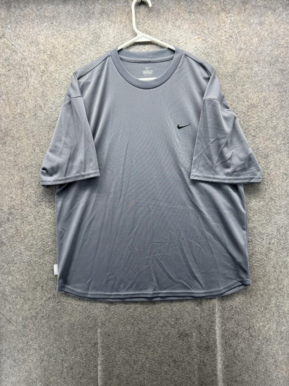 Nike Dri-FIT Shirt Mens Large Gray Short Sleeve Running Training Performance Top